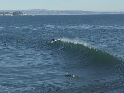The biggest waves I ever surfed: At steamer lane, California, with my best buddy Brian aka 'Fleisch'
